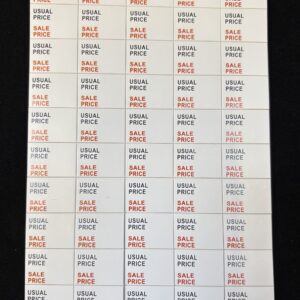 Usual price/ Sale price self-adhesive stickers, labels for jewellery displays