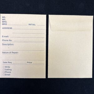 Jewellers Manilla Printed Repair Envelope 89 x 124mm (1116P)