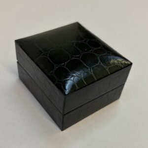 Crocodile pattered Dark green Stud earring box  50 x 45 x 32mm